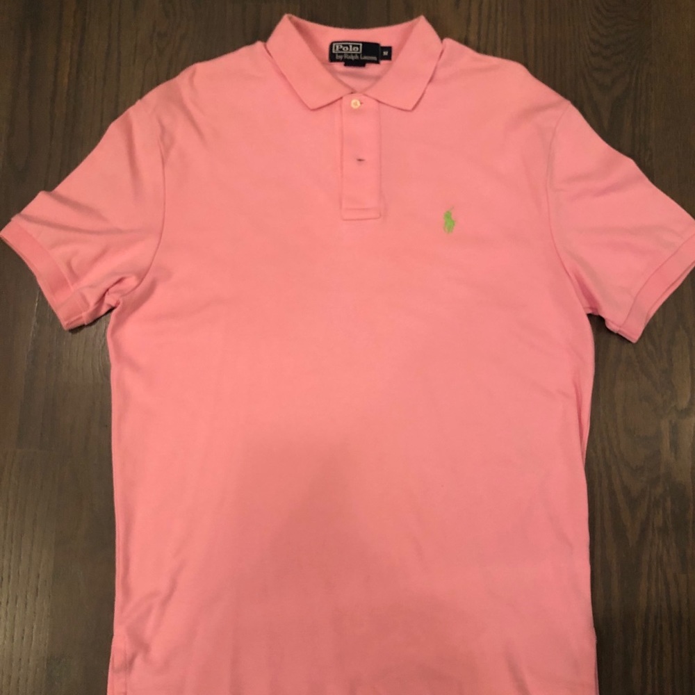 Men’s Polo pink cotton polo. Size M